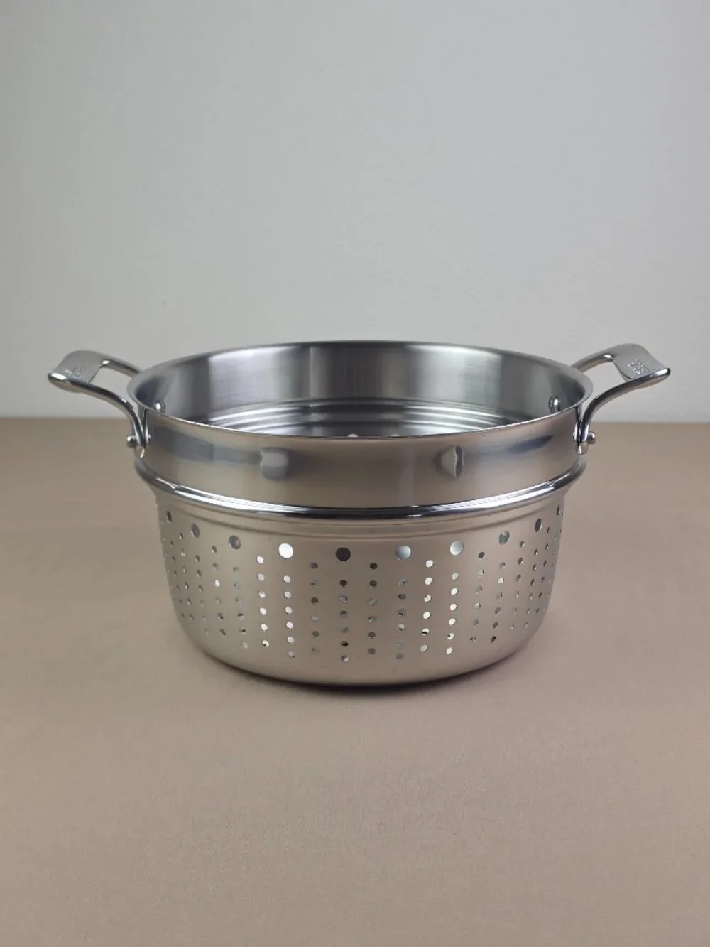 All-Clad 7 Quart Stainless Steel Pasta Strainer Collander Stockpot Insert